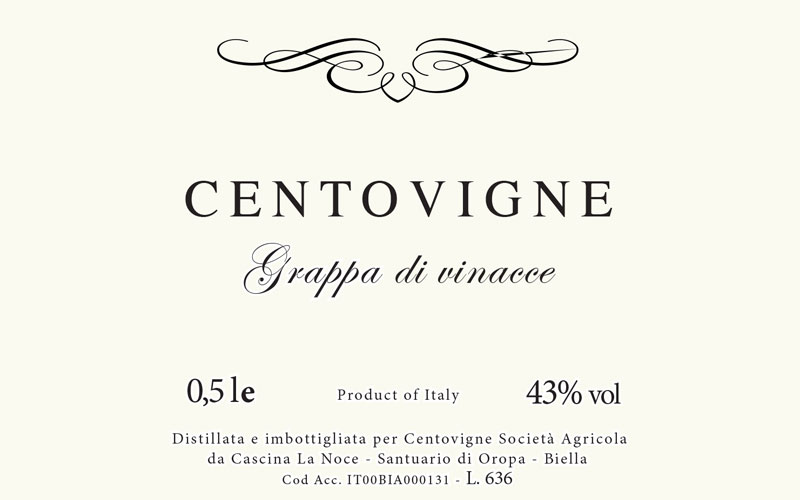 Grappa di Centovigne, grappa di vinacce