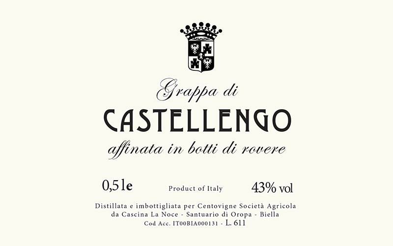 Grappa di Castellengo, affinata in botti di rovere